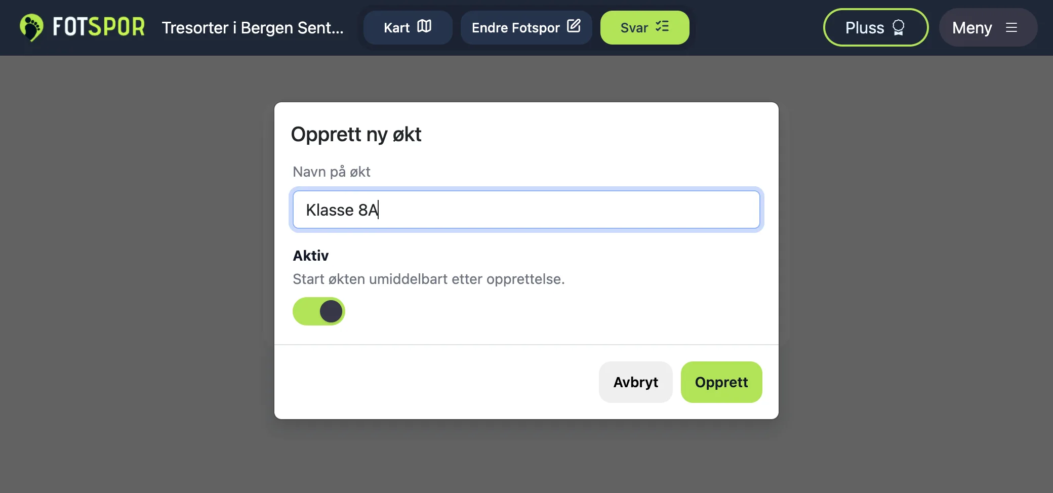 Velg et navn for økten